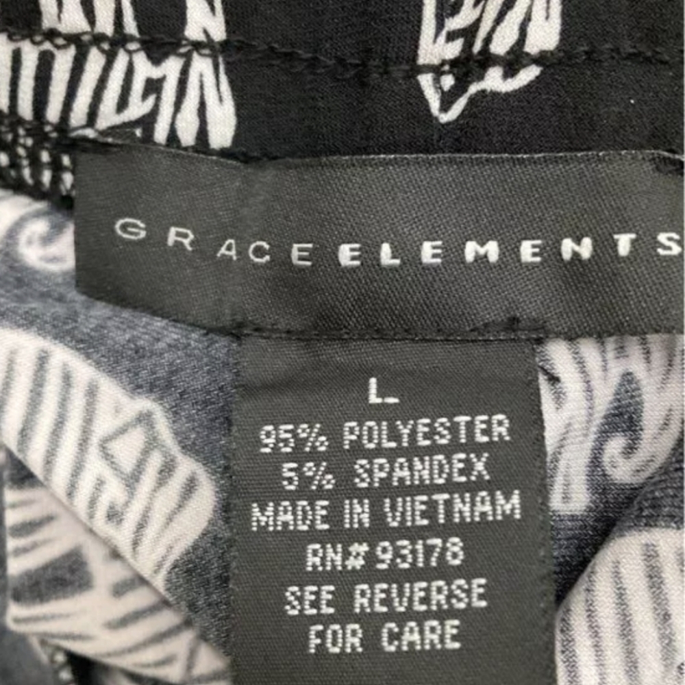 NWT Grace Elements Women's Black Ivory Business Casual Pants Size L MSRP $68 - Picture 2 of 4